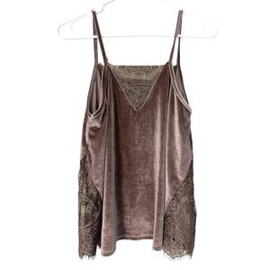 POL Brown Velvet Lace Camisole